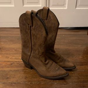 Justin Brown Leather Boots Women's 7B #L4931 Made in USA